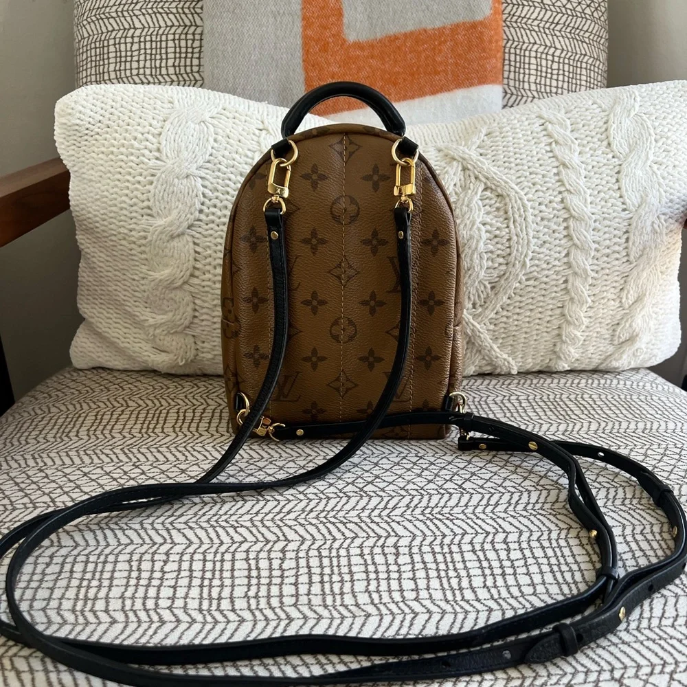 Pre-loved Louis Vuitton Mini Palm Springs Backpack in Reverse Monogram - Picture 2 of 16